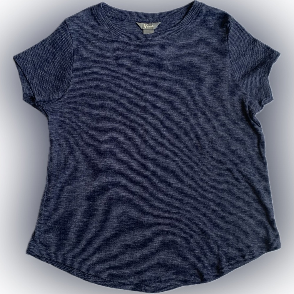 Natural Reflections Women's Short Sleeve Heather Navy Tee